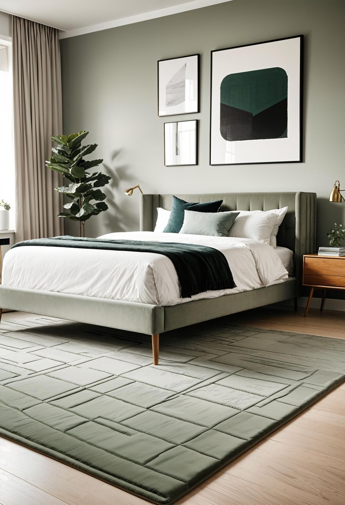 6. Geometric Rugs for Minimalist Bedrooms