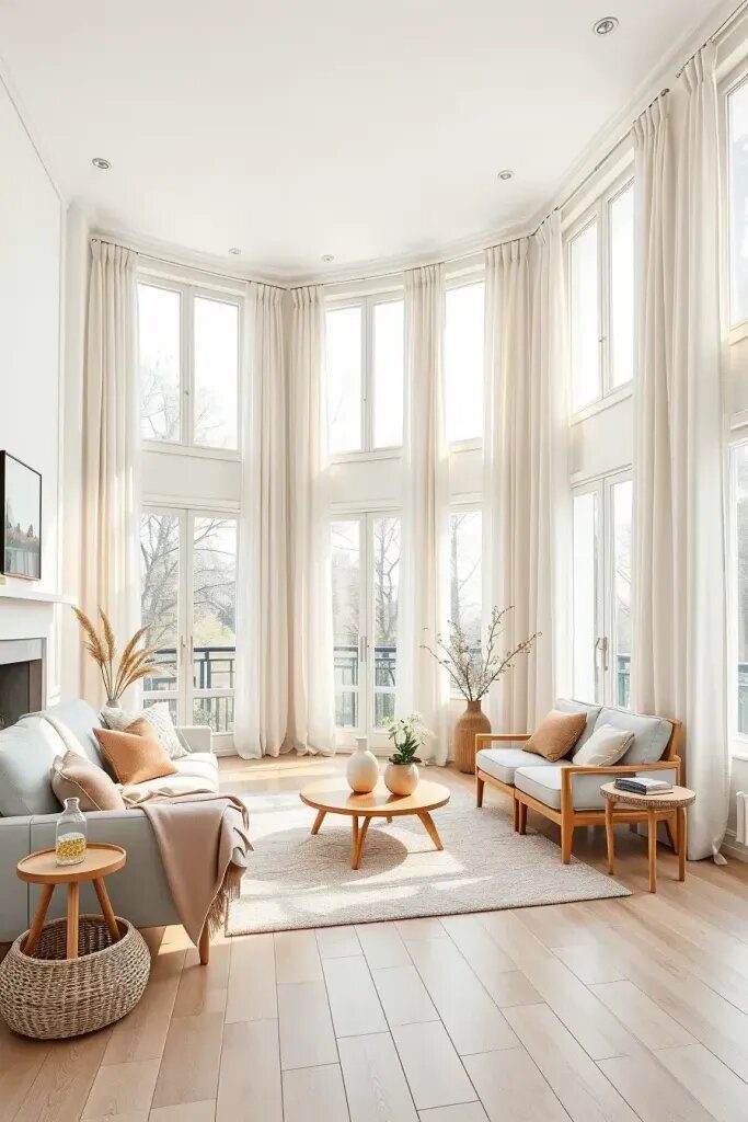 Floor-to-Ceiling Curtains for Nordic Elegance