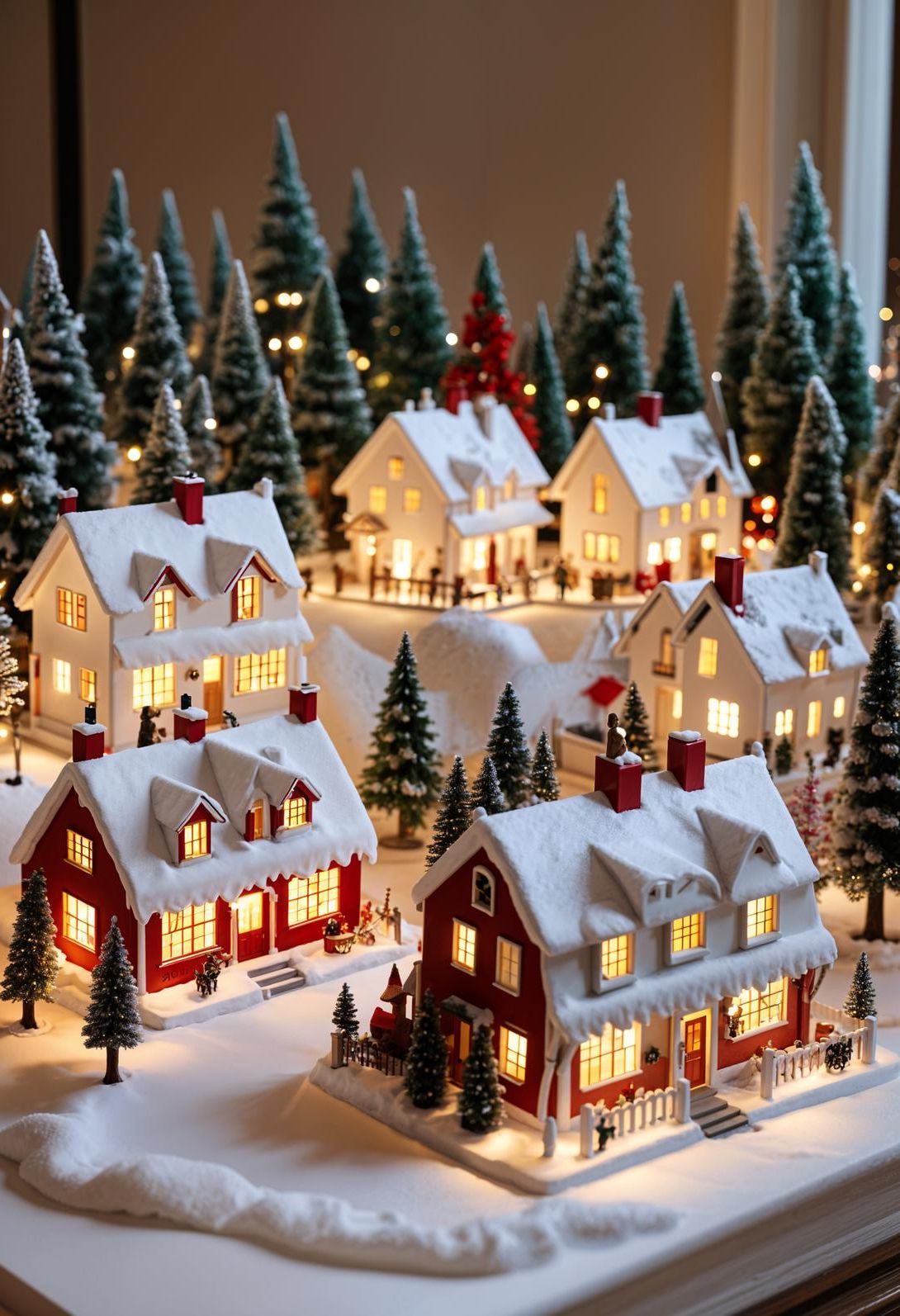 15. Red and White Christmas Village Displays - photo 2