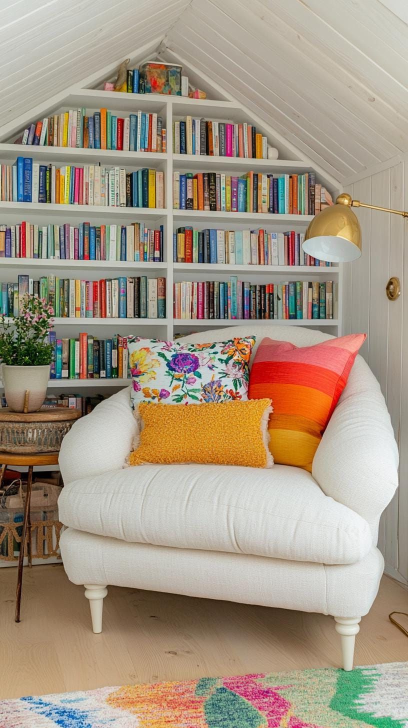 4. Whitewashed She Shed for Book Lovers