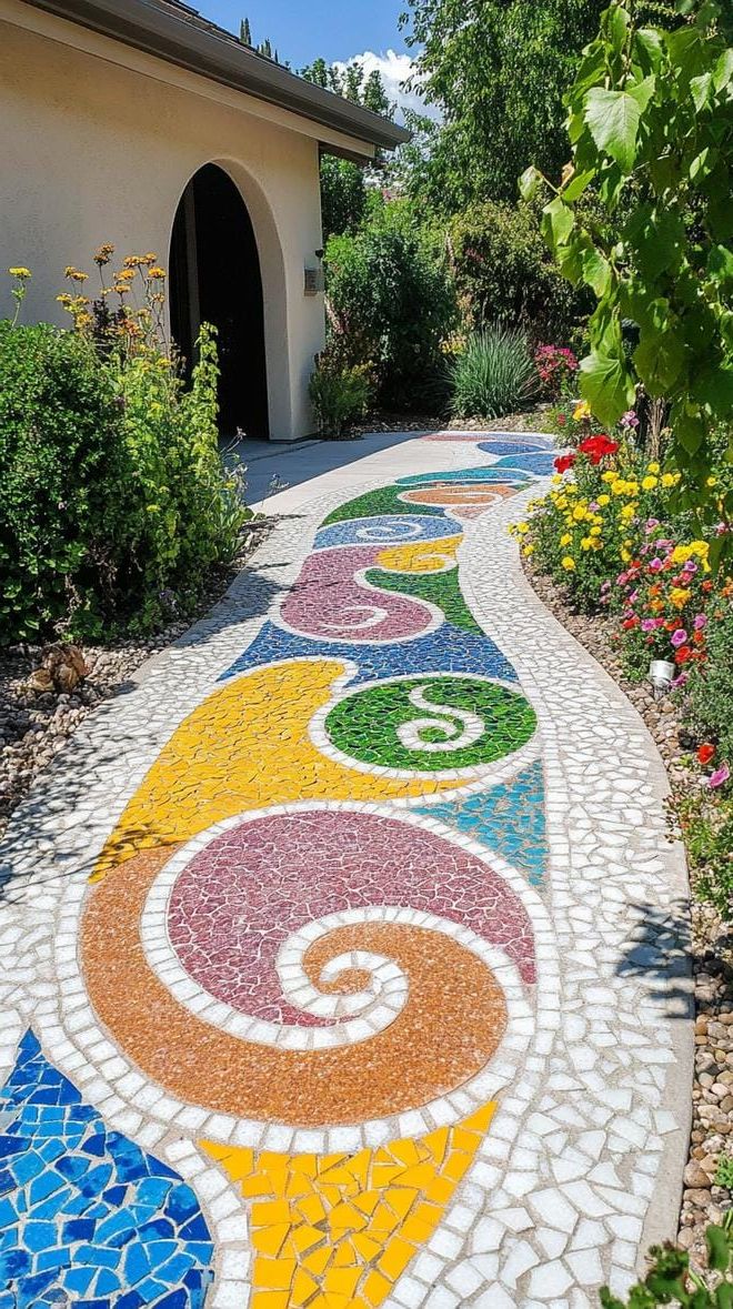 13. Mosaic Garden Pathway Design Ideas - photo 2