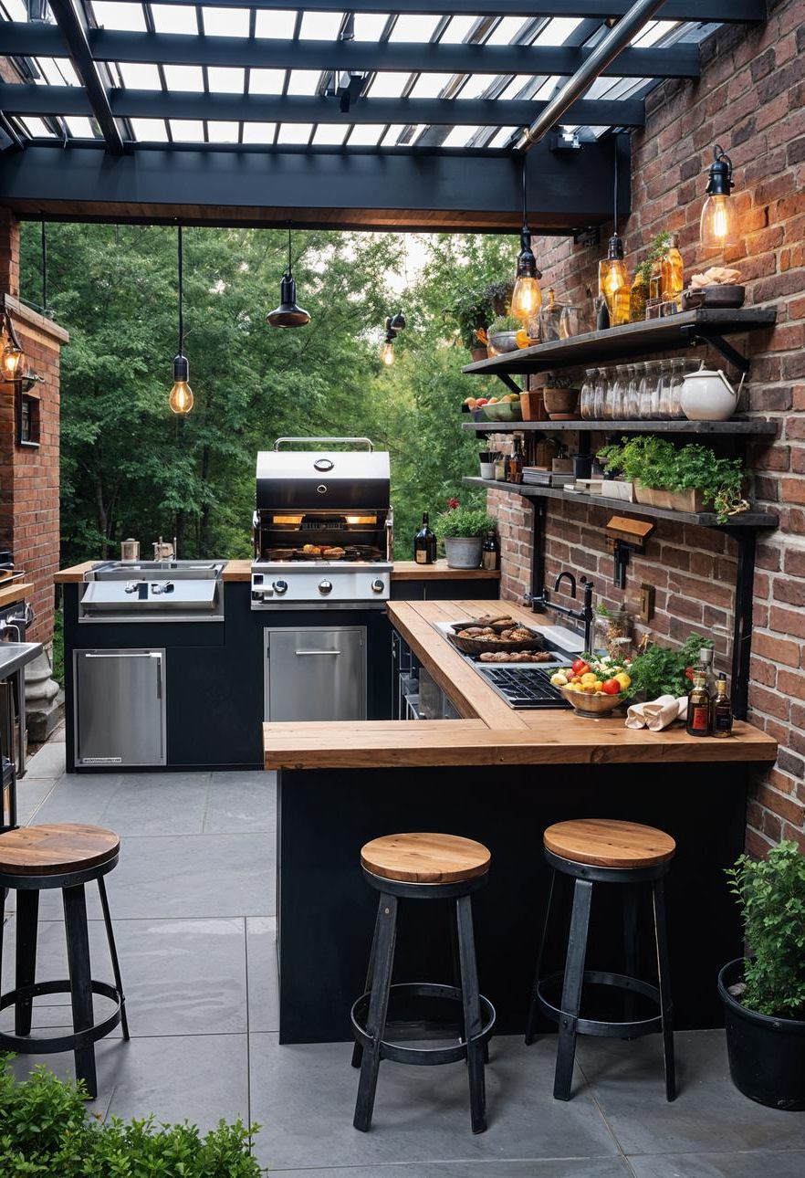 13. Industrial-Style Outdoor Kitchen Ideas - photo 2
