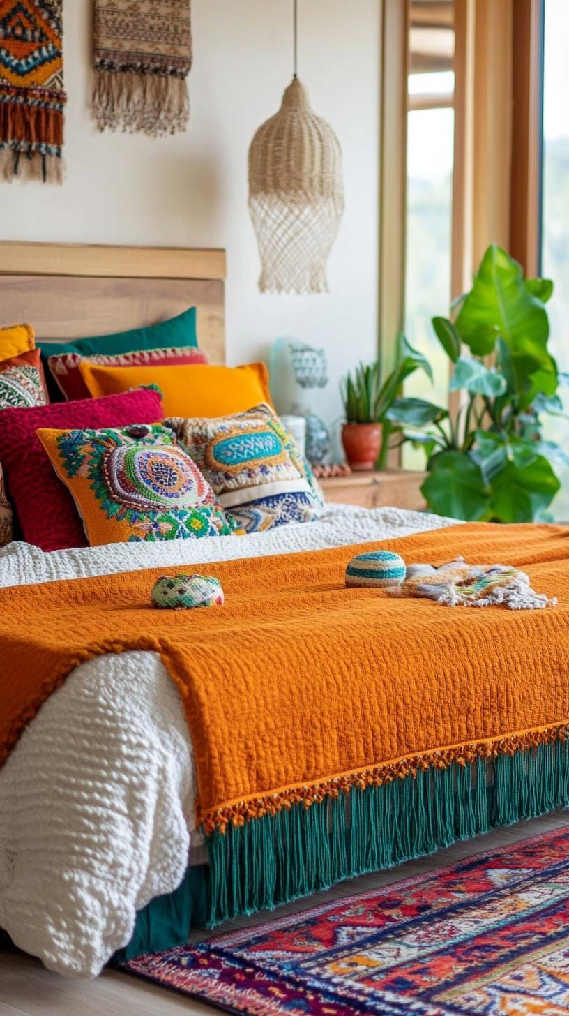 21. Orange-Toned Cushions and Layered Rugs - photo 2