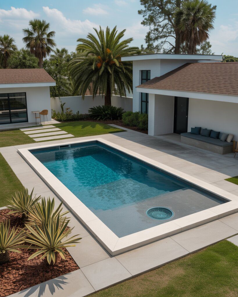 1. Rectangle Pools With a Modern Edge