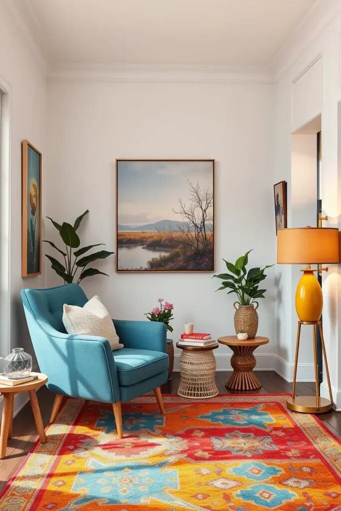 White Walls with a Bold Color Pop