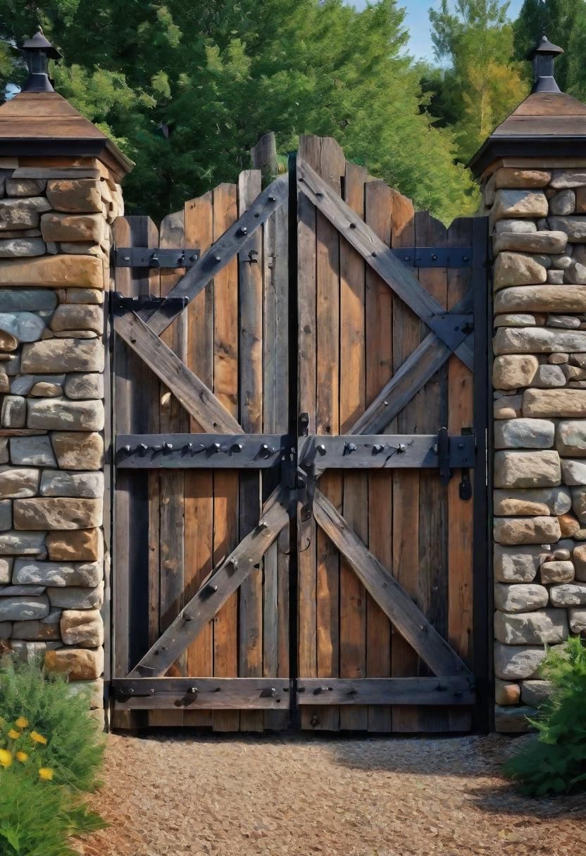 4. Rustic Farmgate with Iron Accents