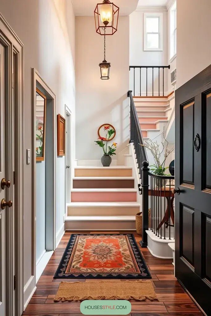 Colorful Hand-Painted Stair Risers for Personality