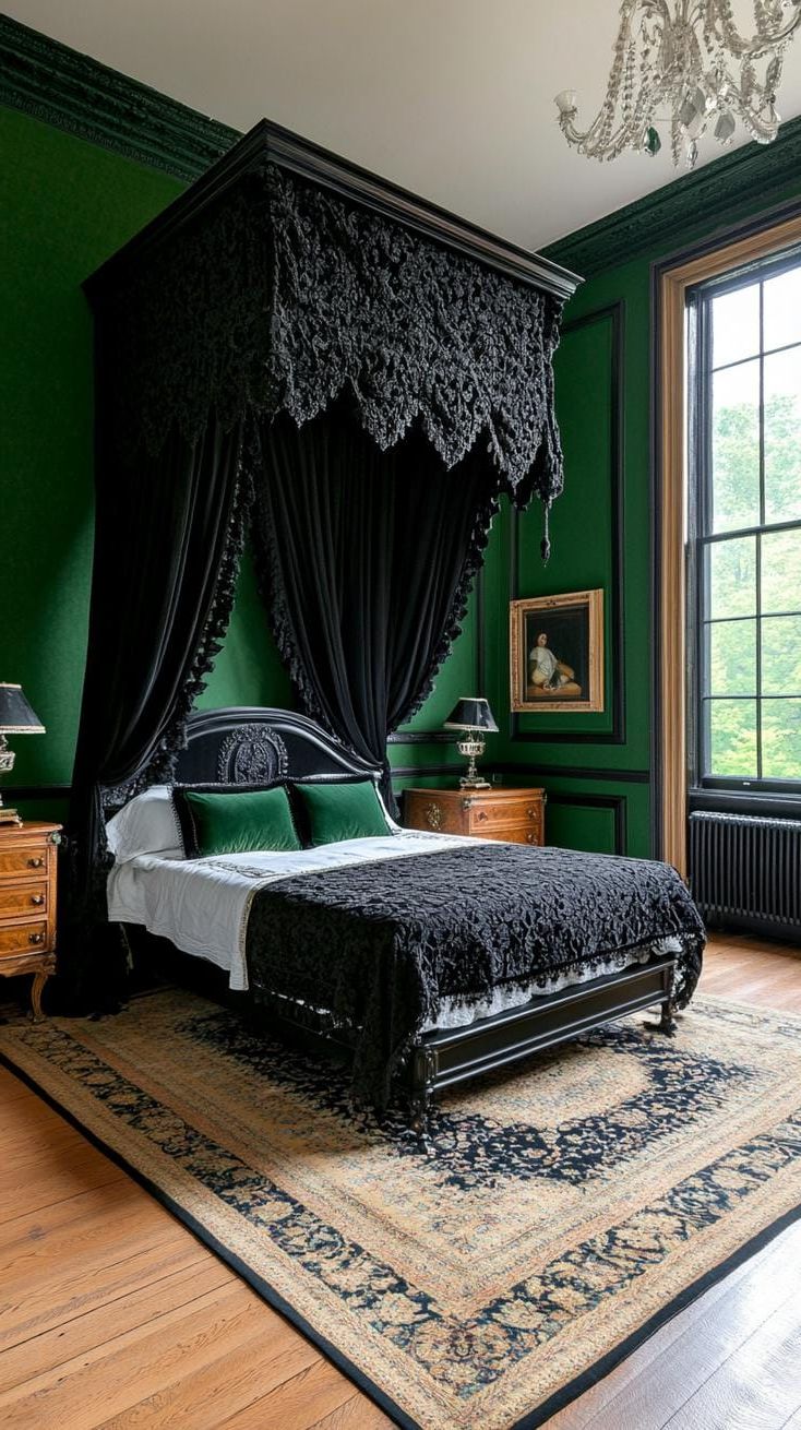 5. Gothic Glamour Bedroom Design Idea