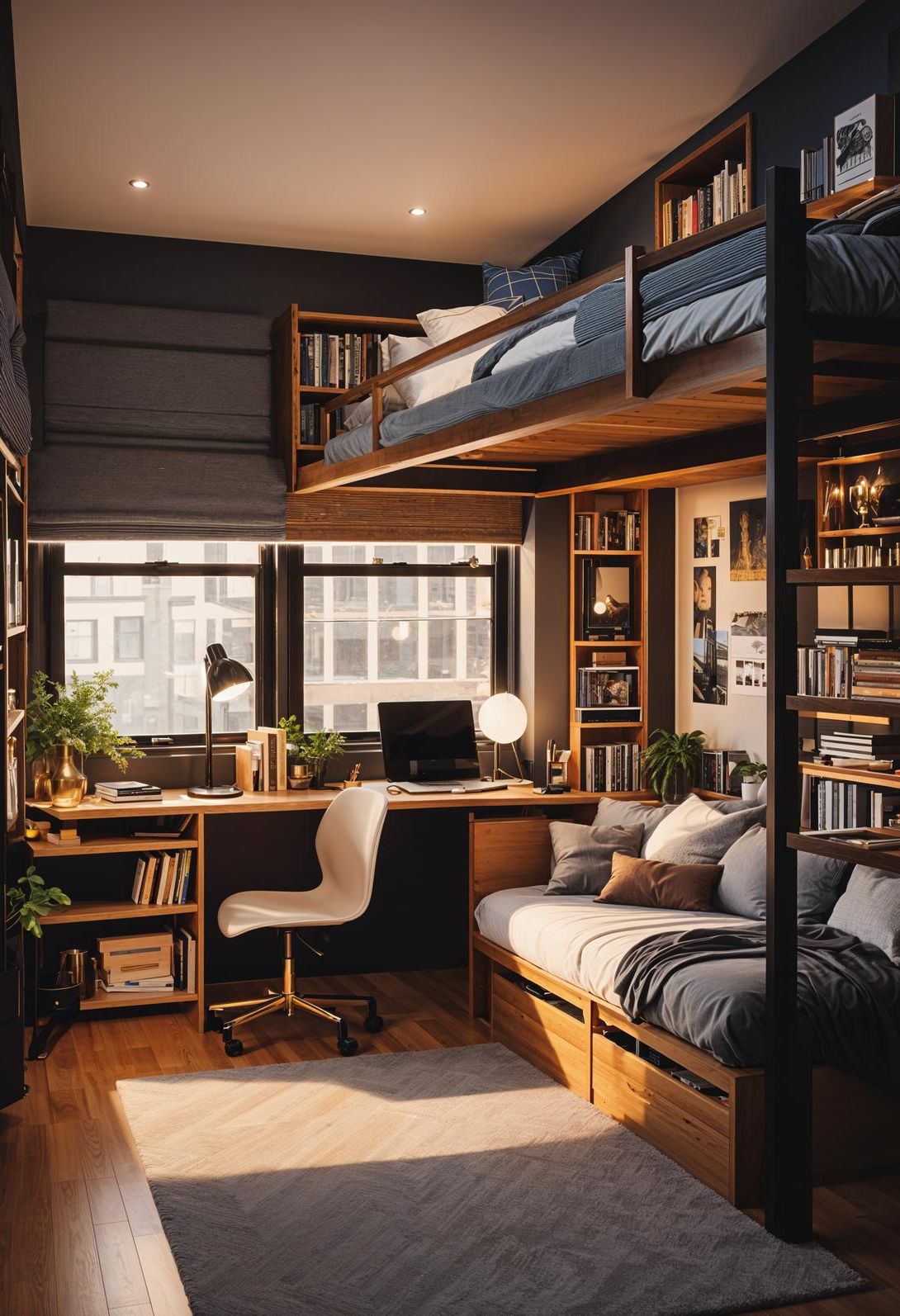 3. Space-Saving Loft Bed Study Area - photo 3