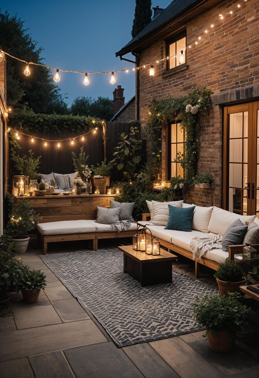 18. Cozy Cottage Concrete Patio Look