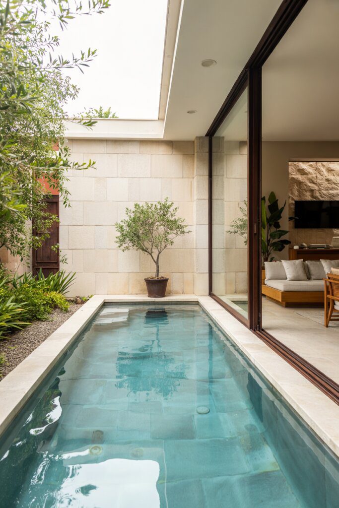Convertible Indoor-Outdoor Narrow Pool