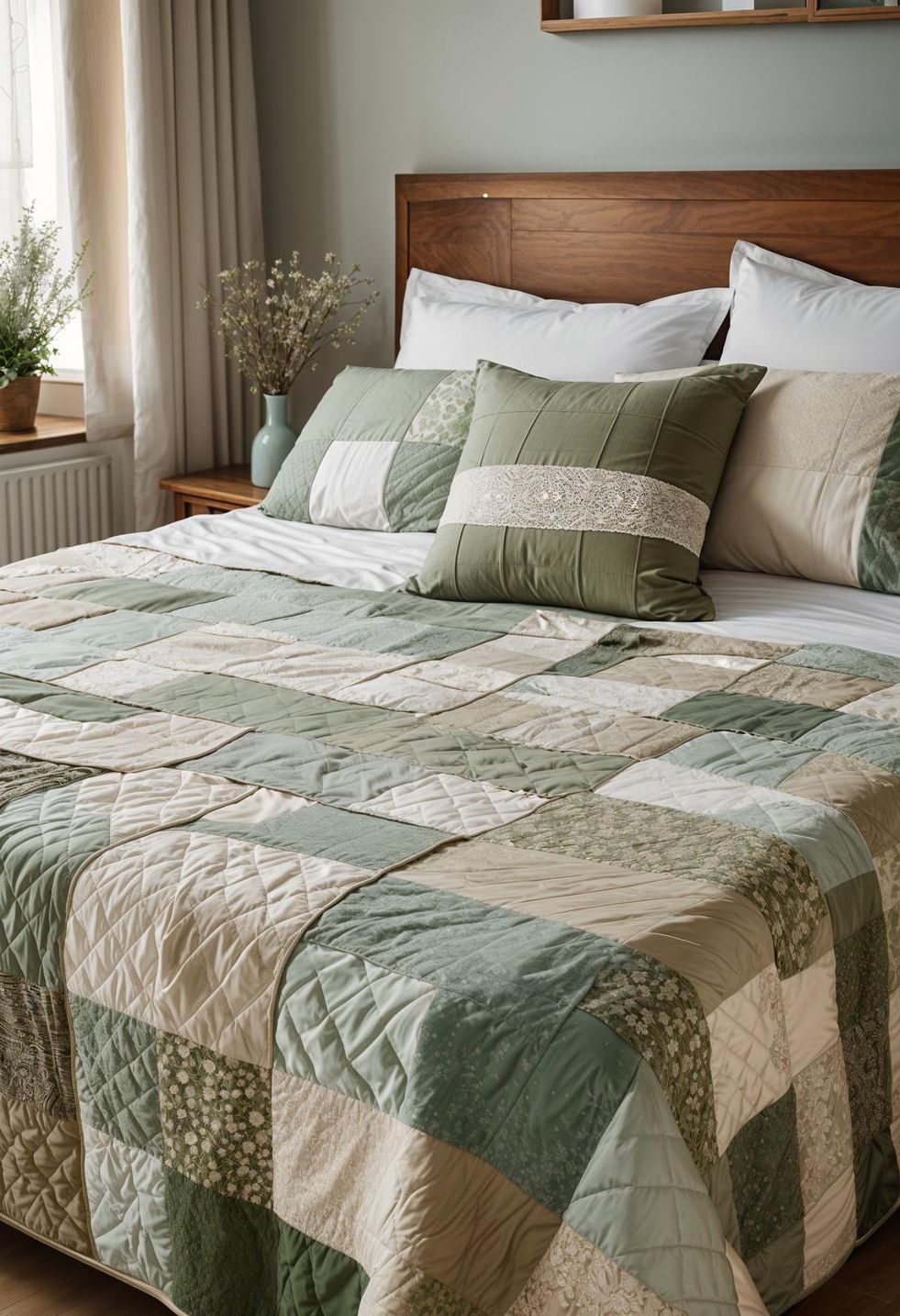 24. Neutral-Tone Patchwork Quilts