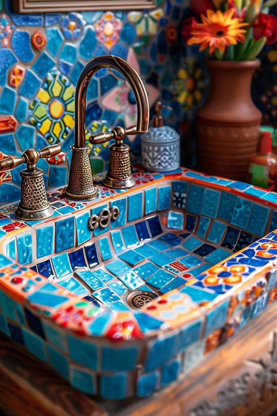 7. Mediterranean Mosaic Vanity Inspiration - photo 2