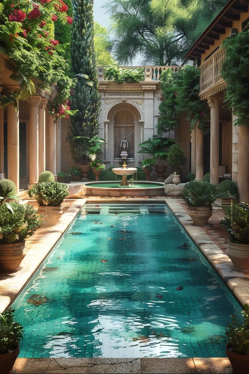 13. Roman Bath Pool Design Elegance