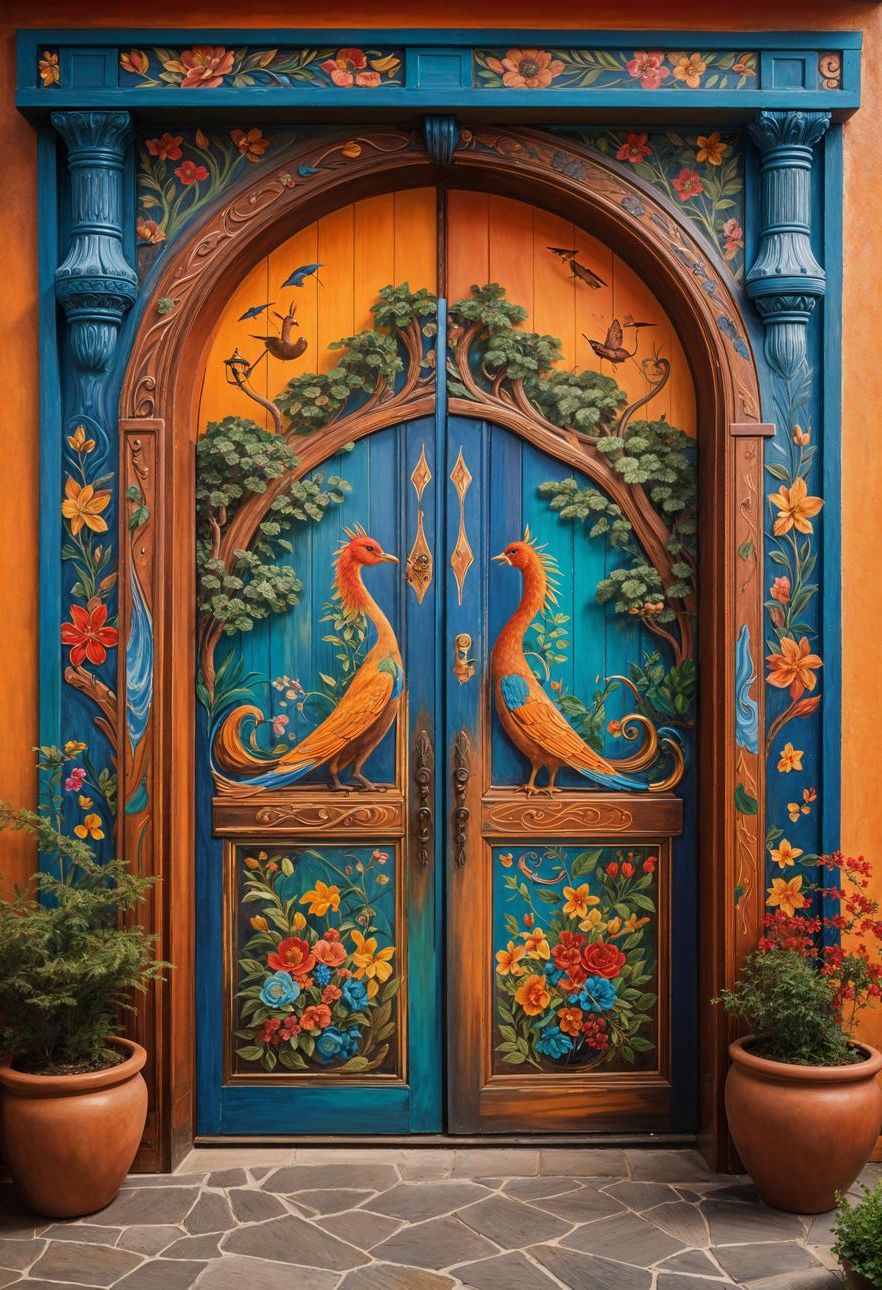 10. Whimsical Hand-Painted Wood Doors - photo 3