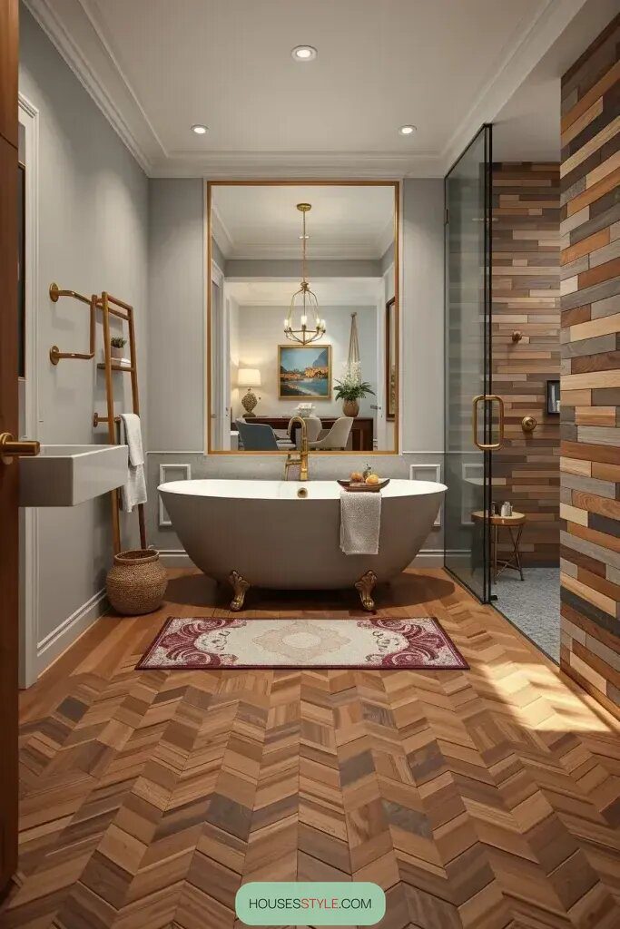 Creative Wood Tile Transitions Between Flooring - photo 2