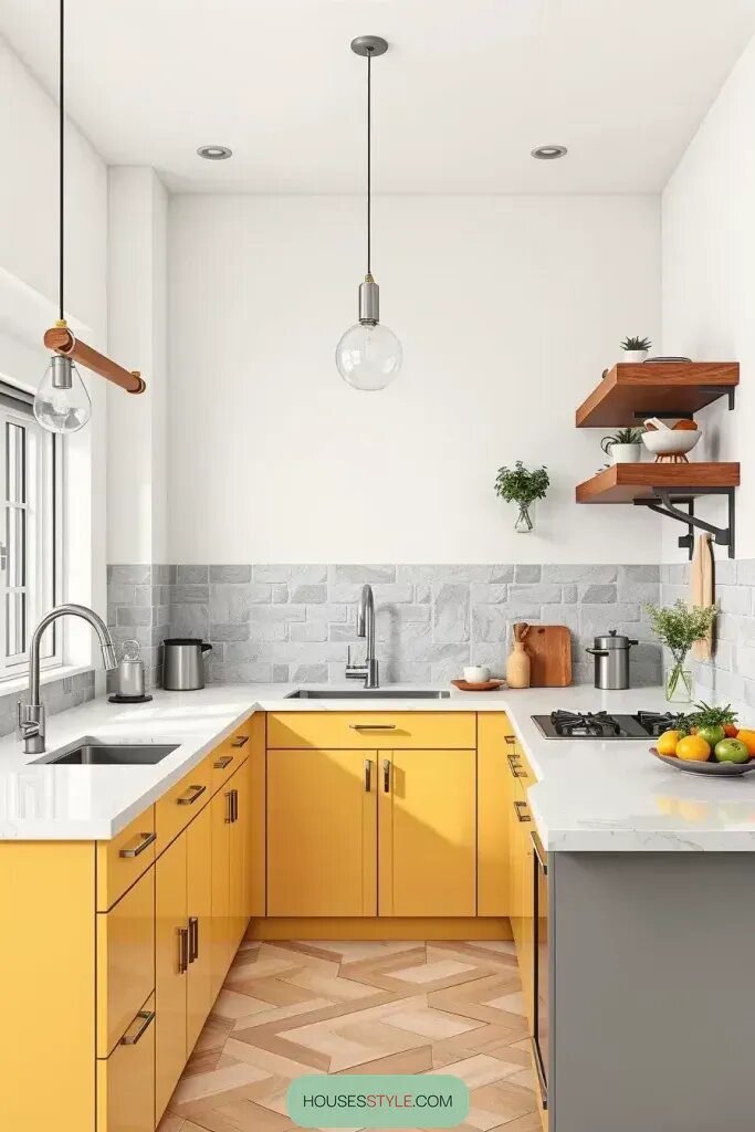 Serene Style With Soft Yellow Cabinets