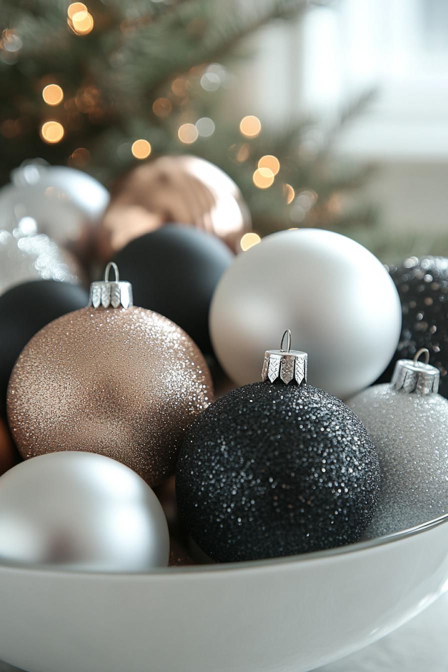 12. Monochrome Ornament Display Ideas