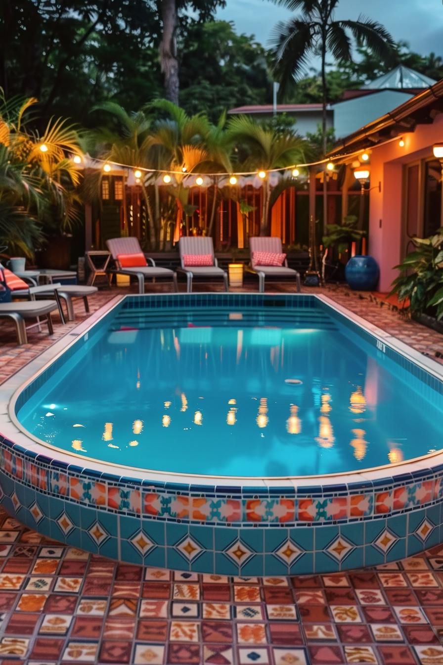 6. Retro Poolside Patio Ideas