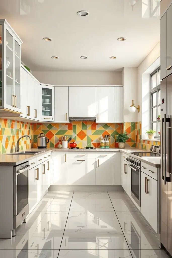 70s-Inspired Tile Backsplashes in Bold Color