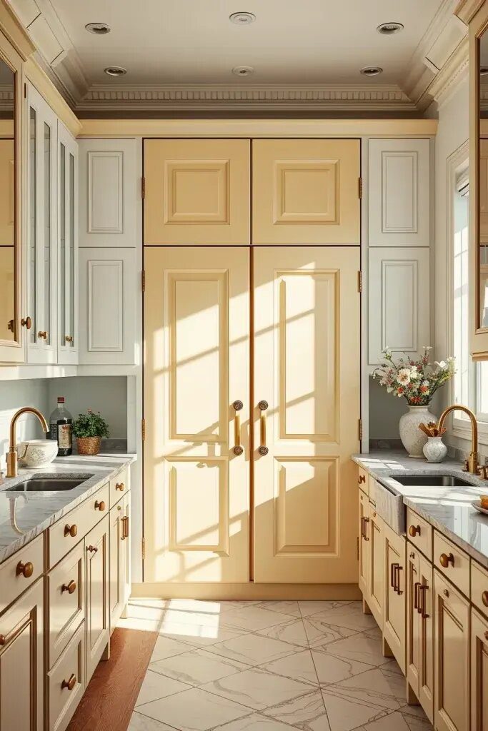 Butter Yellow Pantry Doors For A Surprising Accent - photo 2