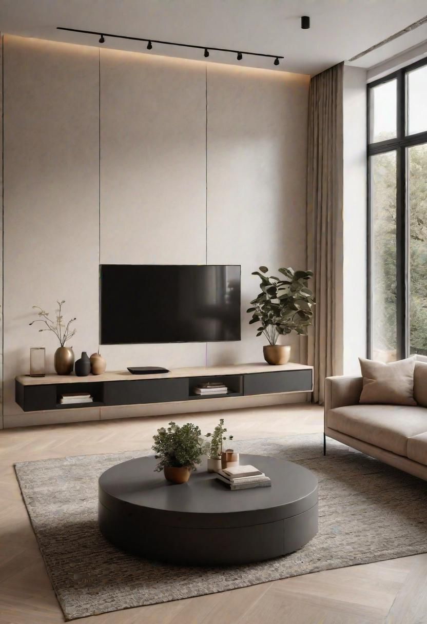 1. Hidden Storage Minimalist Living Room
