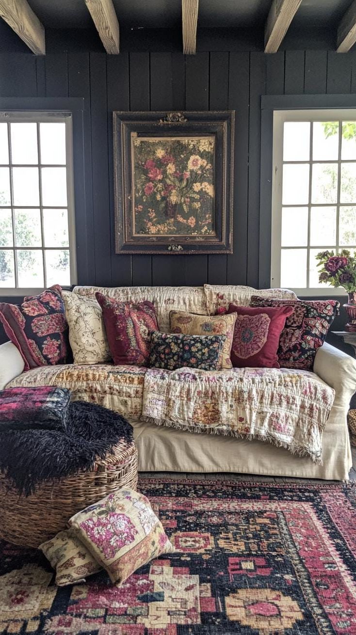 19. Vintage Jewel-Tone Layered Comfort Ideas - photo 2