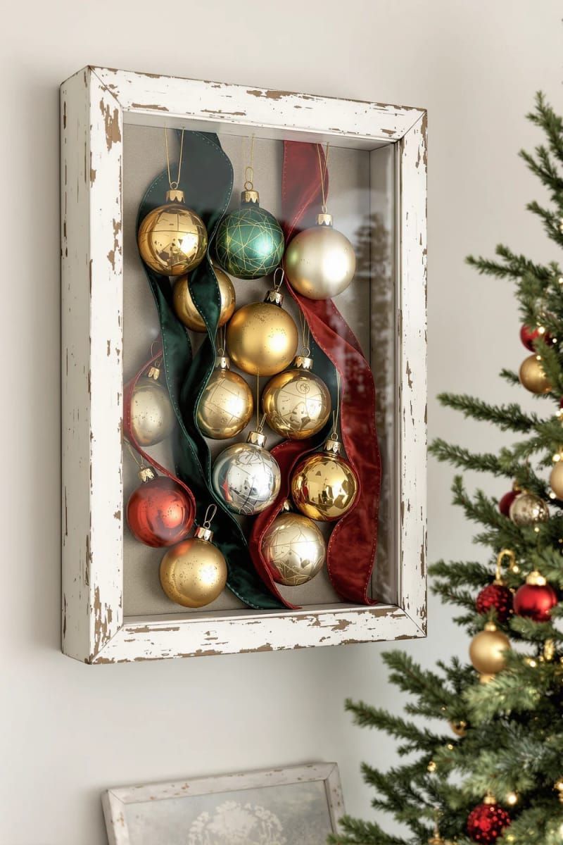22. Vintage Ornament Shadow Box with Velvet Ribbon - photo 2