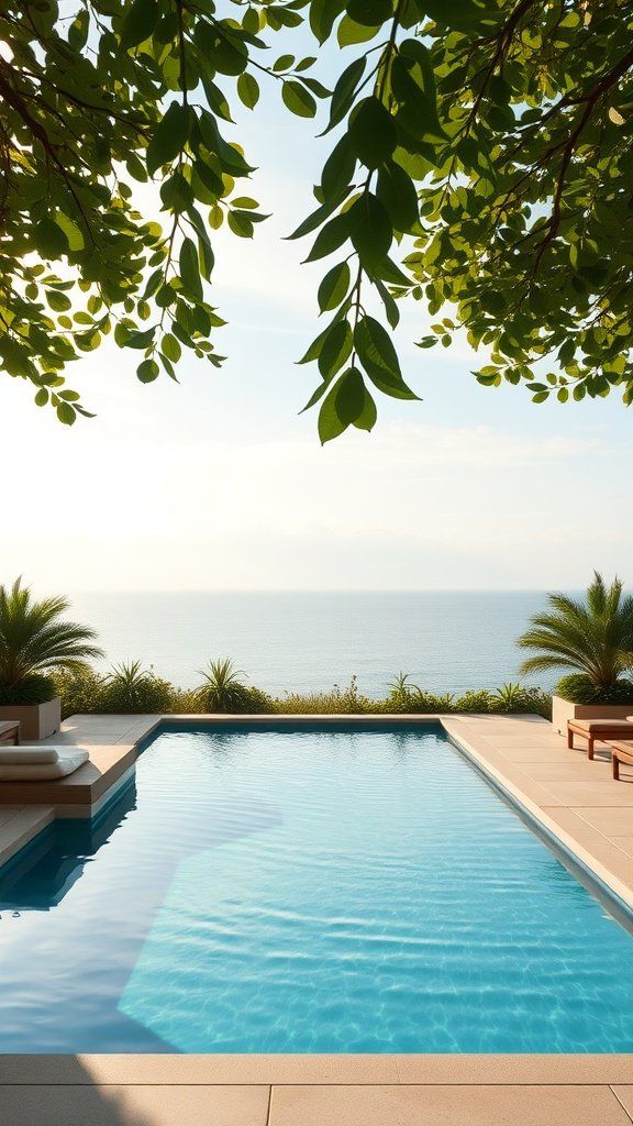 11. A Relaxing Backyard Rectangular Pool Setup