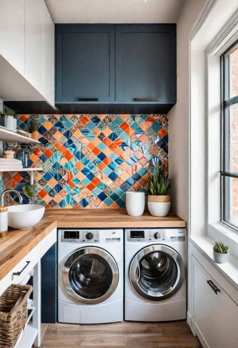 19. Colorful Backsplash Tiles for Laundry - photo 3