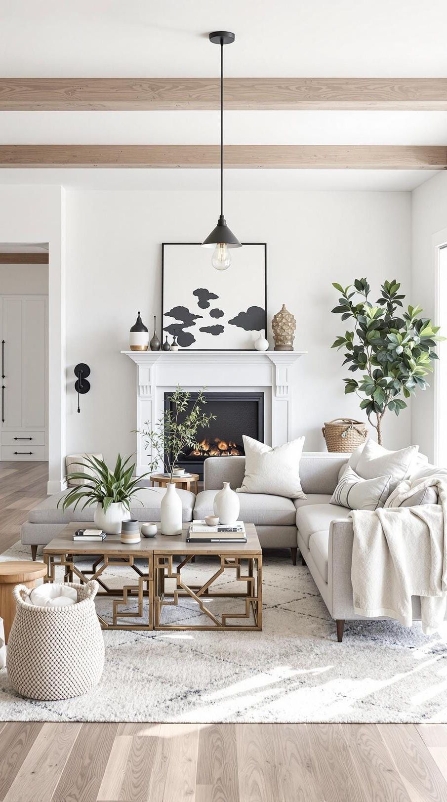 2. Neutral Wood and White Tones with Black Metal Details - photo 3