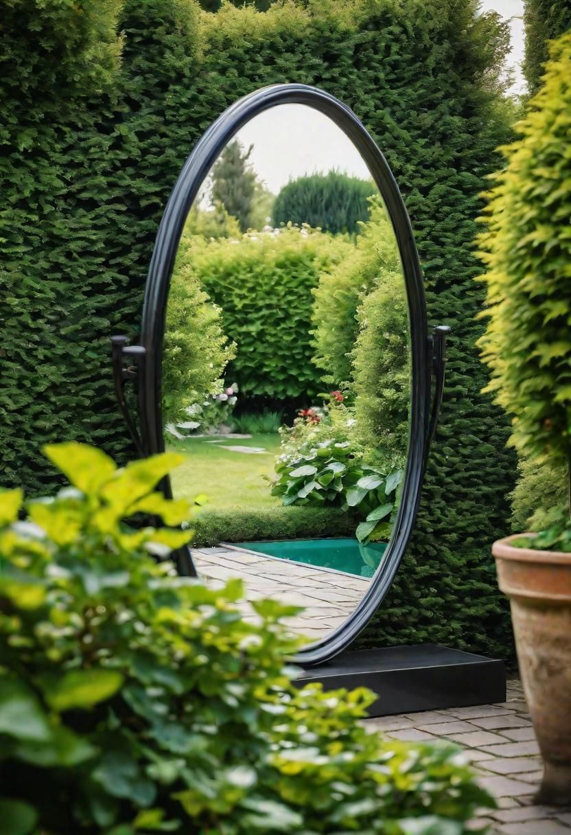 30. Using Mirrors to Expand Garden Space