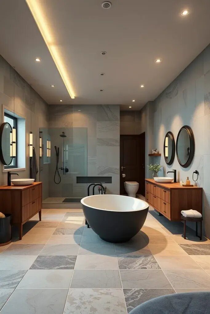 Open Layouts for Spacious Japandi Bathrooms