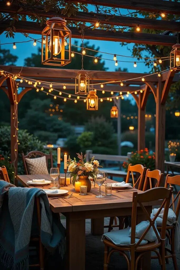 Romantic Al Fresco Dining With String Lights - photo 2
