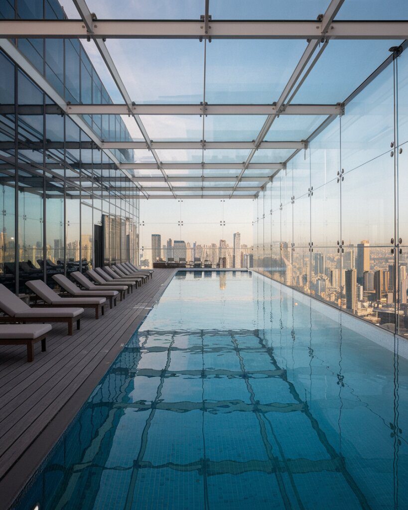 20. Glass-Walled Pools for Modern Homes