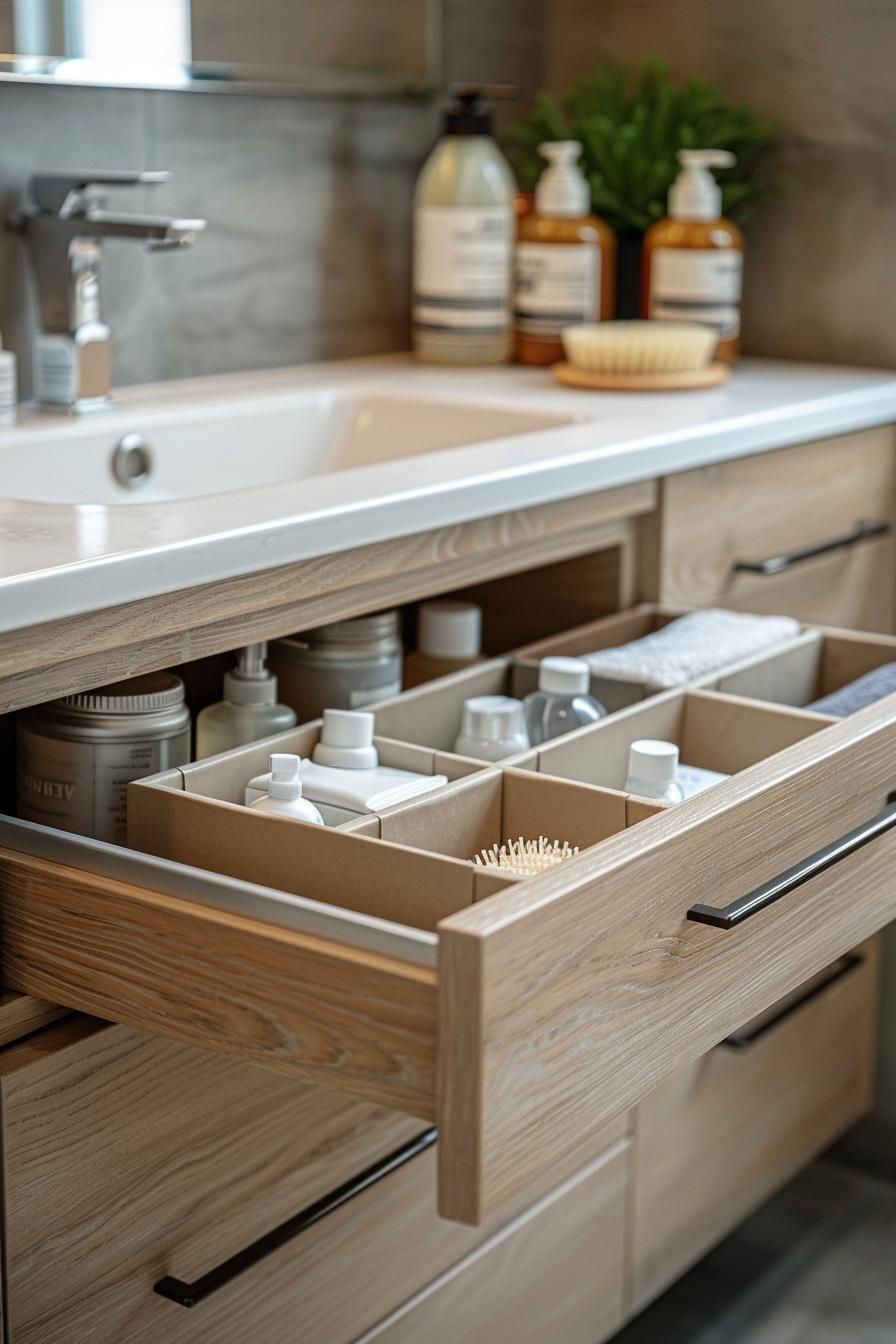 4. Pull-Out Sink Drawer Storage