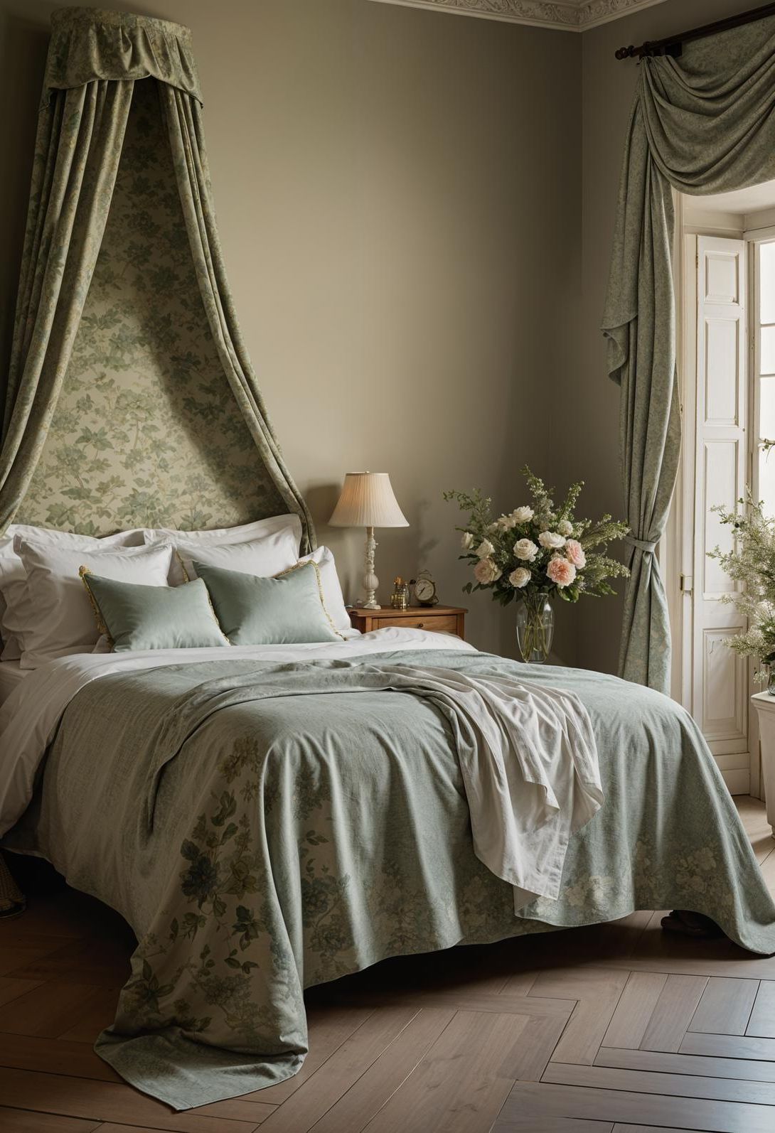 18. French Toile Bedspread Styling