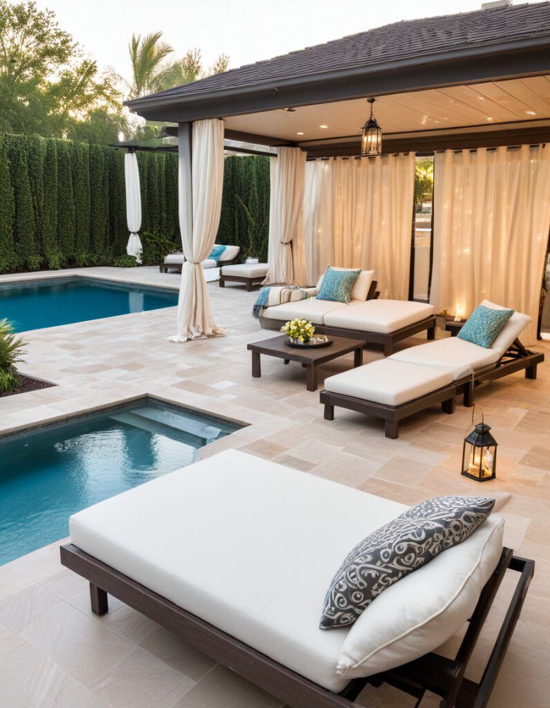 Cozy Cabana Setups for Poolside Lounging