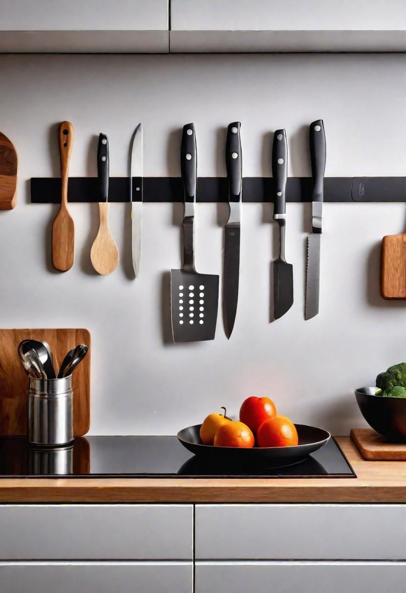 13. Magnetic Knife Strip Space Saver
