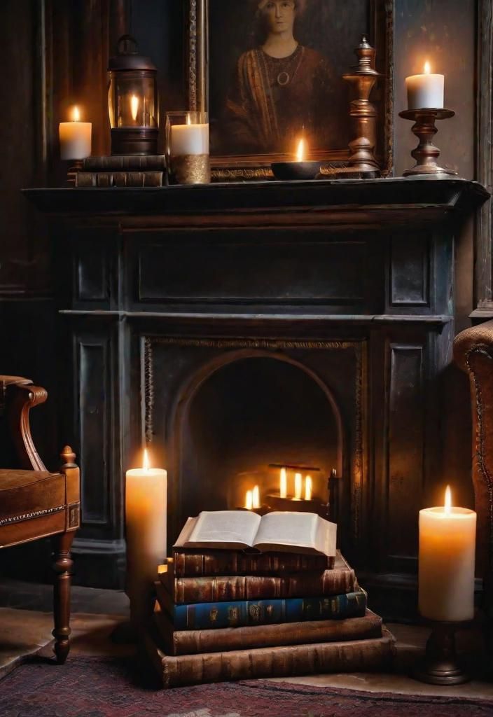 21. Vintage Books and Candle Styling