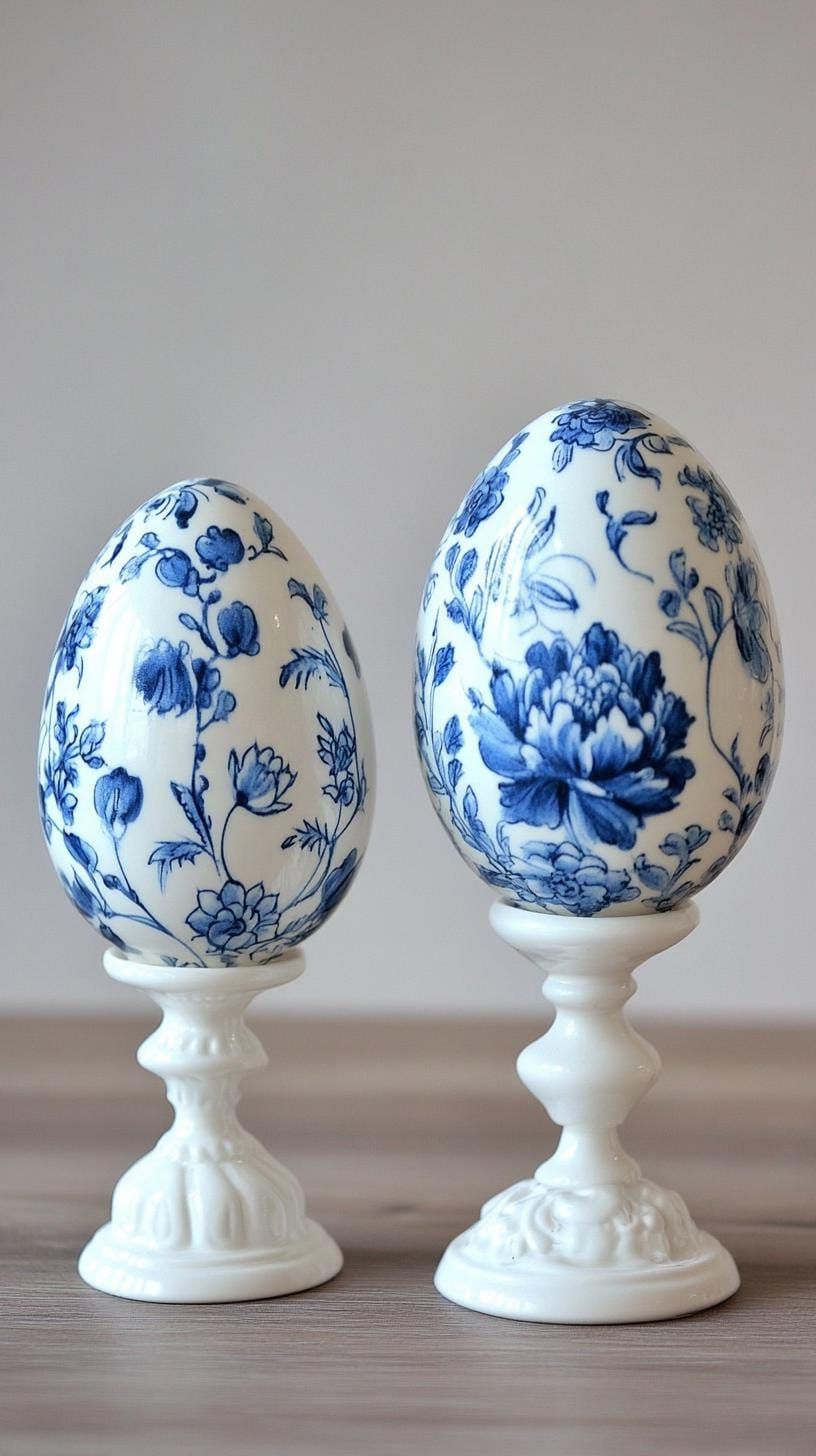 10. Porcelain-Look Blue And White Eggs - photo 3