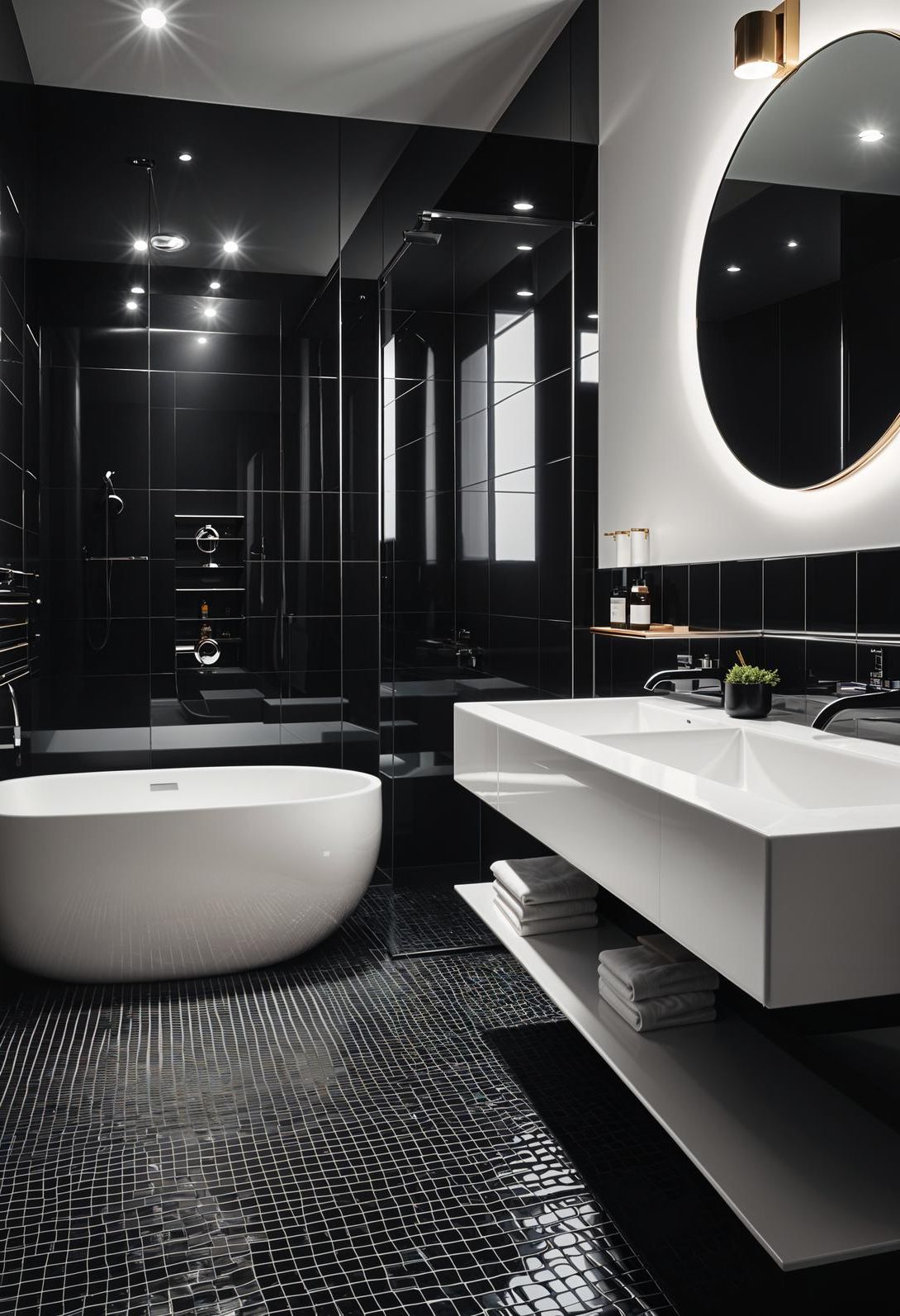 2. Monochrome Chic Bathroom Style