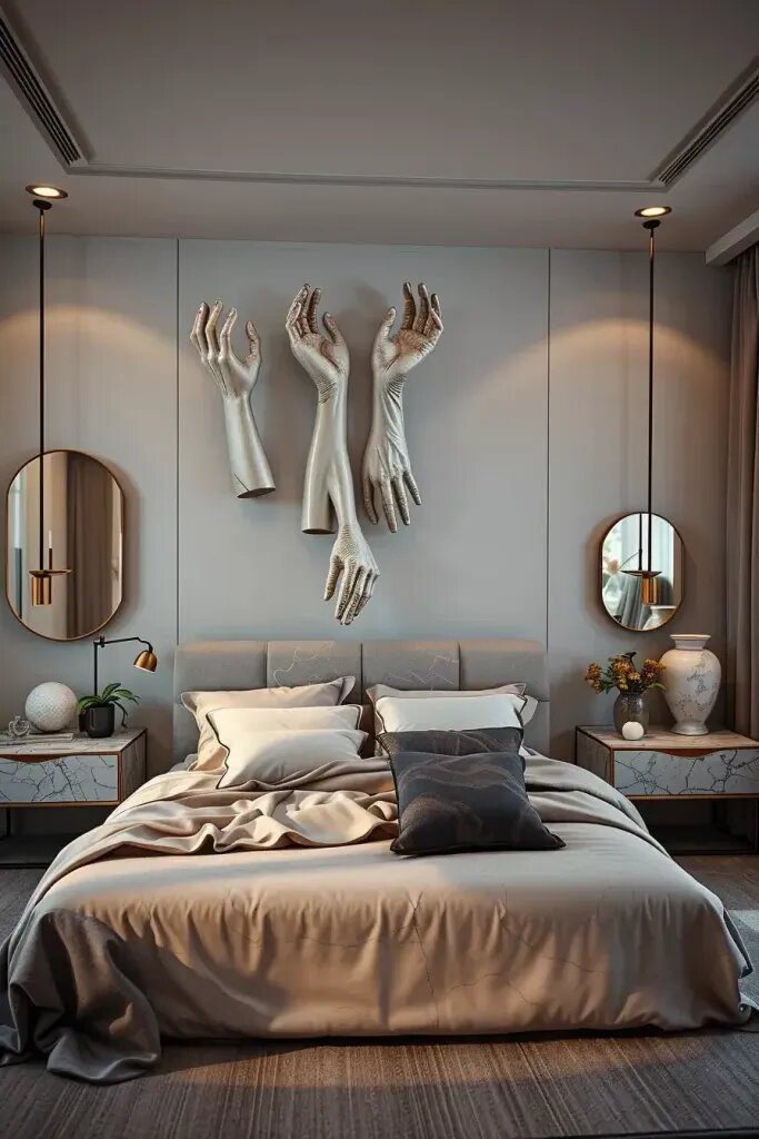 Sculptural Body Art as Nightstand Accents