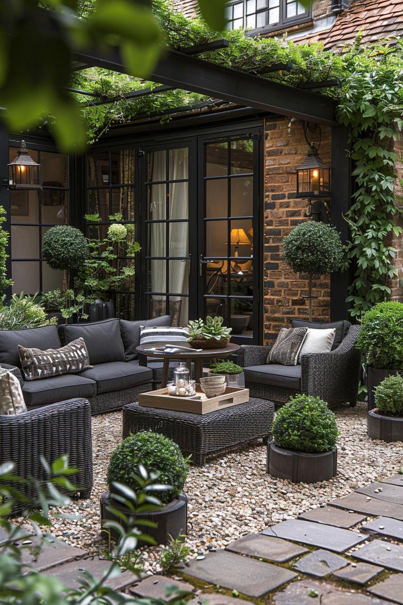 23. Black-and-White Garden Design Ideas
