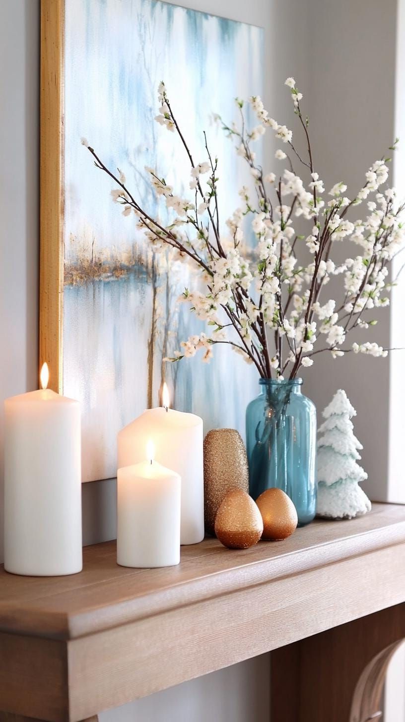 8. Seasonal Palette Shift: Mantle Decor