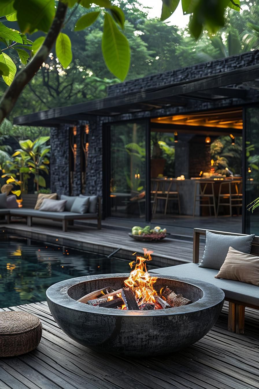 9. Oversized Fire Pit With Built-In Grill - photo 2