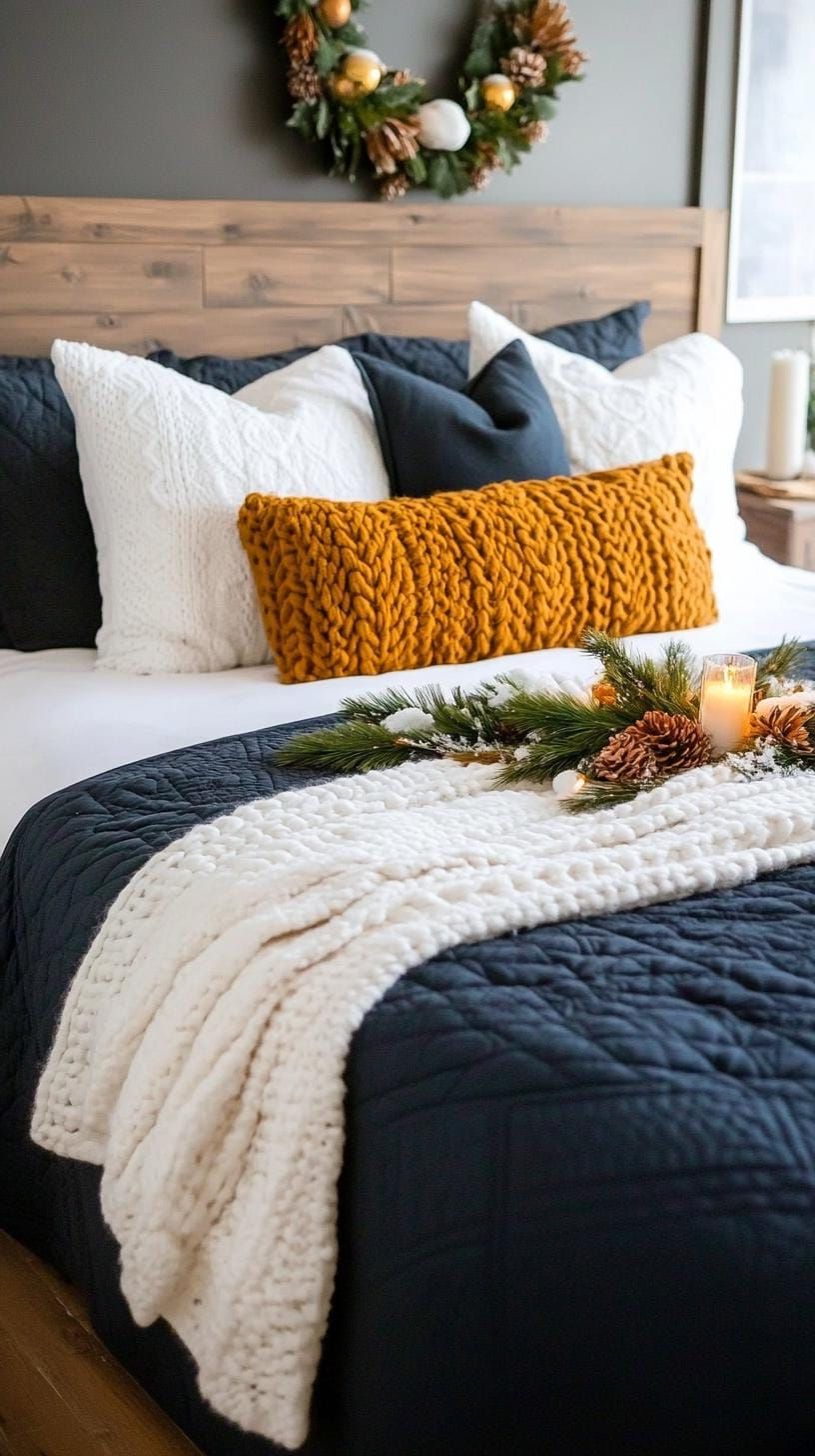 19. A Snowy Blanket Draped Over A Dark Bed - photo 2