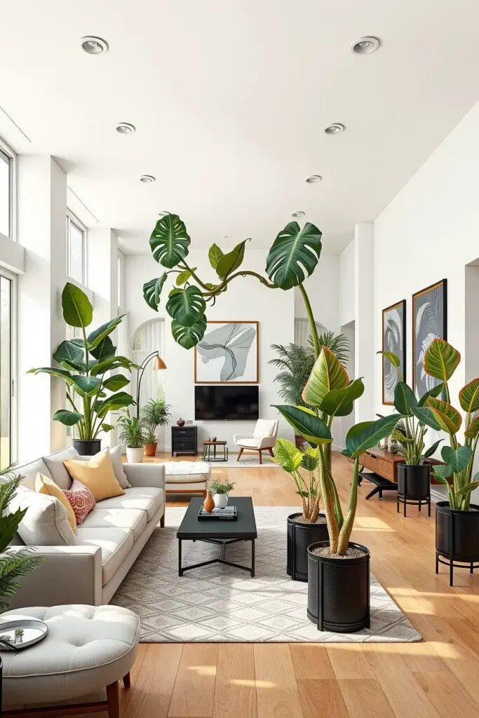 Lush Foliage in Stylish Plant Pots