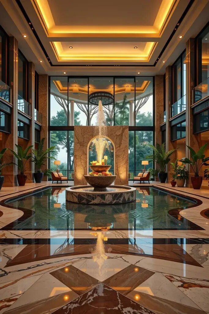 Water Features for Tranquil, Luxury Lobbies