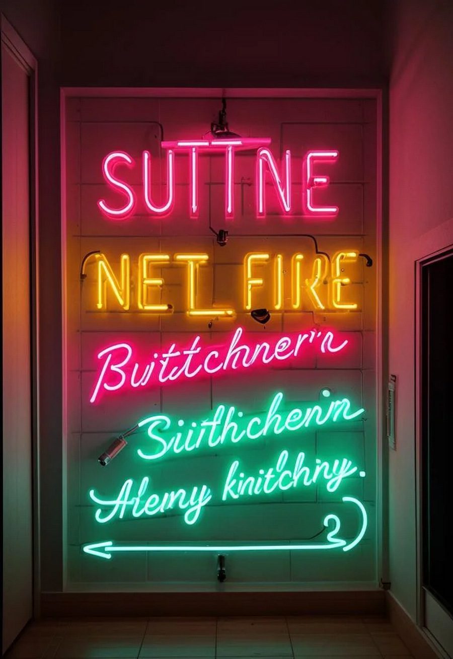 23. Fun Neon Kitchen Sign Quotes